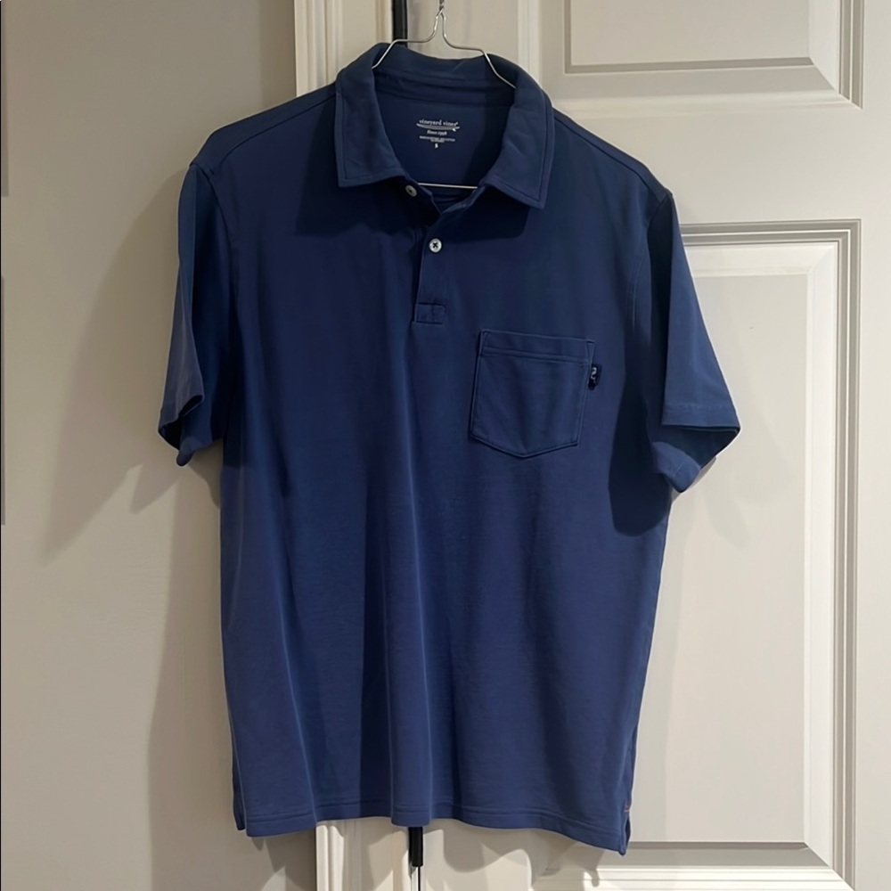 Vineyard Vines Men's Blue Garment Dyed Pique Polo Shirt
